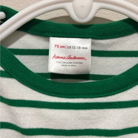 Hanna Andersson Christmas Winter Green White Peppermint Dress, 12-18 Months - Picture 6 of 14
